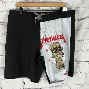 NWT Billabong Metallica Graphic Swim Trunks Sz 36